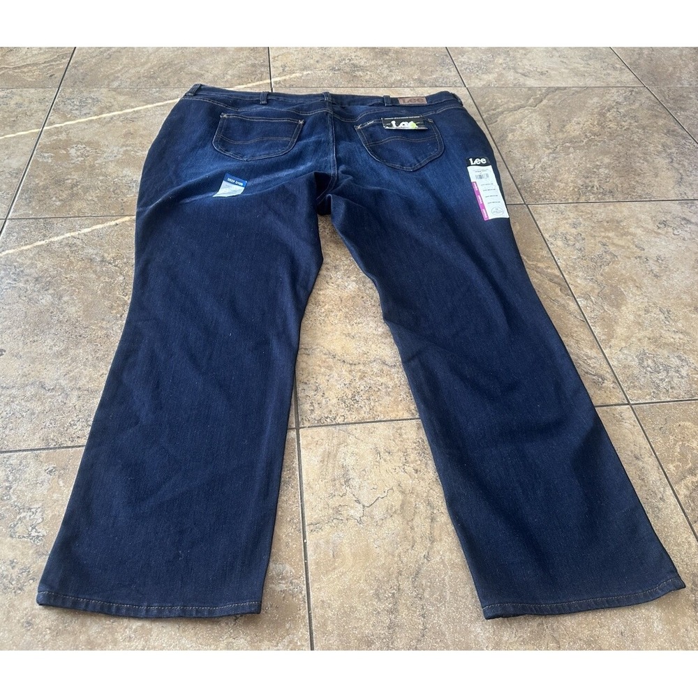 Womens Size 26W Lee Mid Rise Straight Leg Blue Denim Jeans Regular Fit - Picture 4 of 8